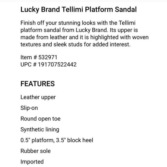 Lucky Brand Tellimi Platform Wedge Woven Leather Studded Sandals Blue - Picture 5 of 7